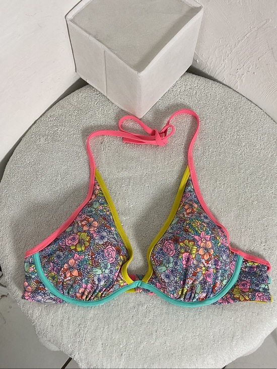 Victoria's Secret Other - Victoria's Secret Floral Underwire High Tie Halter Bikini Top Size 36C